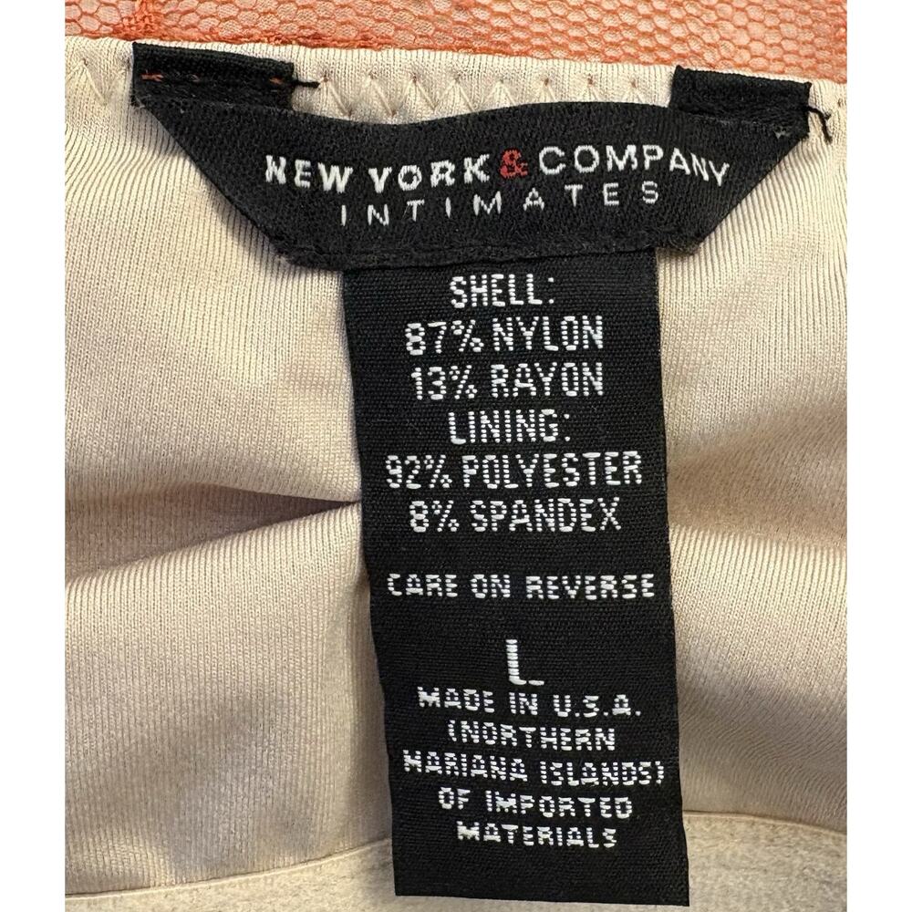 Vintage New York & Company Orange Lace Overlay Cami Size Large 90s Boho Fairy - Picture 2 of 5